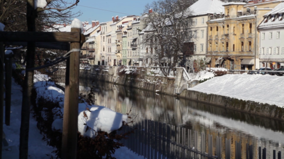 Zimska idila v Stari Ljubljani<br>(Avtor: Milan Skledar)