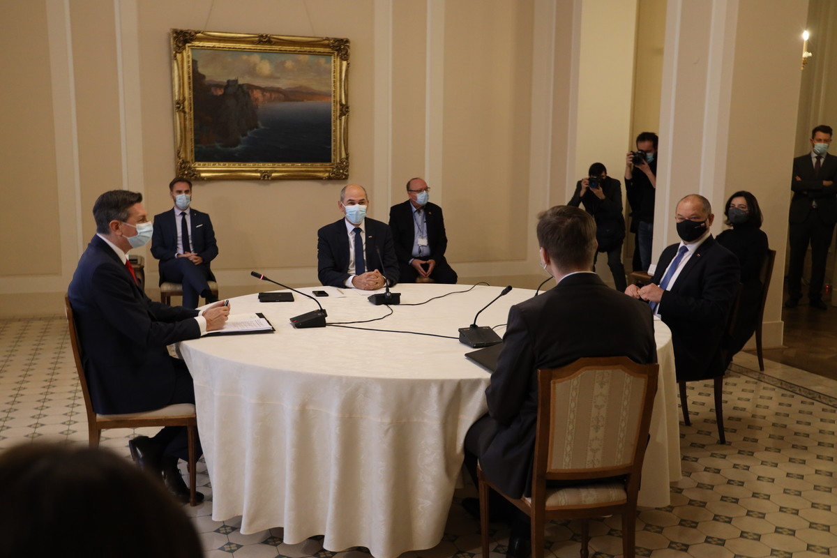 Tradicionalno srečanje štirih predsednikov v predsedniški palači, 21. decembra 2020<br>(Avtor: Milan Skledar)