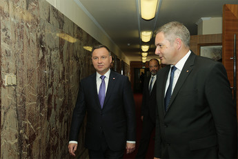 Andrzej Duda, predsednik republike Poljske in mag. Dejan Židan, predsednik Državnega zbora<br>(Avtor: Milan Skledar)