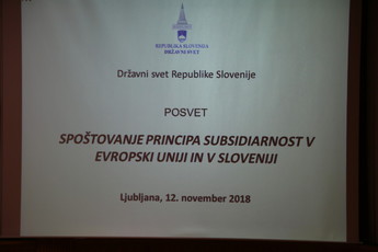 Posvet: Spoštovanje principa subsidiarnosti v Evropski uniji in Sloveniji<br>(Avtor: Milan Skledar)