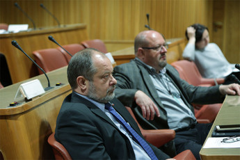 Alojz Kovšca, predsednik Državnega sveta in Matevž Tomšič, predsednik Združenja novinarjev in publicistov<br>(Avtor: Milan Skledar)