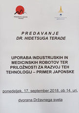 Predavanje prof. dr. Hidetsuga Terade - Uporaba industrijskih in medicinskih robotov ter priložnosti za razvoj teh tehnologij - primer Japonske<br>(Avtor: Milan Skledar)