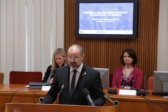 Alojz Kovšca, predsednik DS, Za večjo varnost kolesarjev, posvet 2018<br>(Avtor: Milan Skledar)