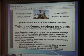 Javna razprava o vrnitvi družbene lastnine: <br>(Avtor: Milan Skledar)