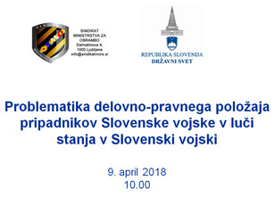Posvet o problematiki delovno-pravnega položaja slovenske vojske<br>(Avtor: Milan Skledar)