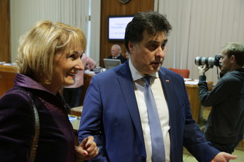 Mag. Marija Lah, državna svetnica in Mitja Bervar, predsednik Državnega sveta v V. mandatu<br>(Avtor: Milan Skledar)