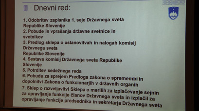 Dnevni red 2. seje Državnega sveta<br>(Avtor: Milan Skledar)