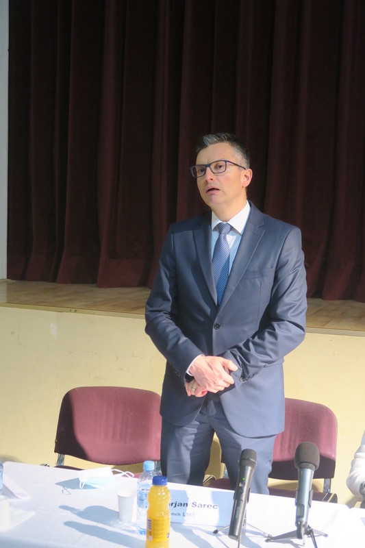 Marjan Šarec, predsednik LMŠ. Sestanek članov krajevnih organizacij Društva izgnancev Slovenije Bežigrad, Šiška in LJ-Moste-Polje, 2022<br>(Avtor: Milan Skledar)