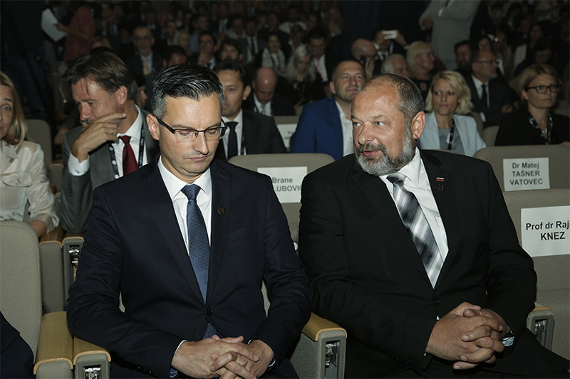 Predsednik vlade RS Marjan Šarec in predsednik Državnega sveta RS Alojz Kovšca na 14. Blejskem strateškem forumu<br>(Avtor: Milan Skledar)