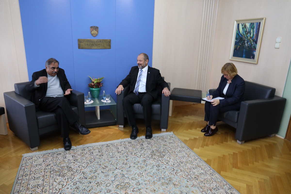 Nj. eksc. Param Jit Manna in Alojz Kovšca, predsednik Državnega sveta RS<br>(Avtor: Milan Skledar)