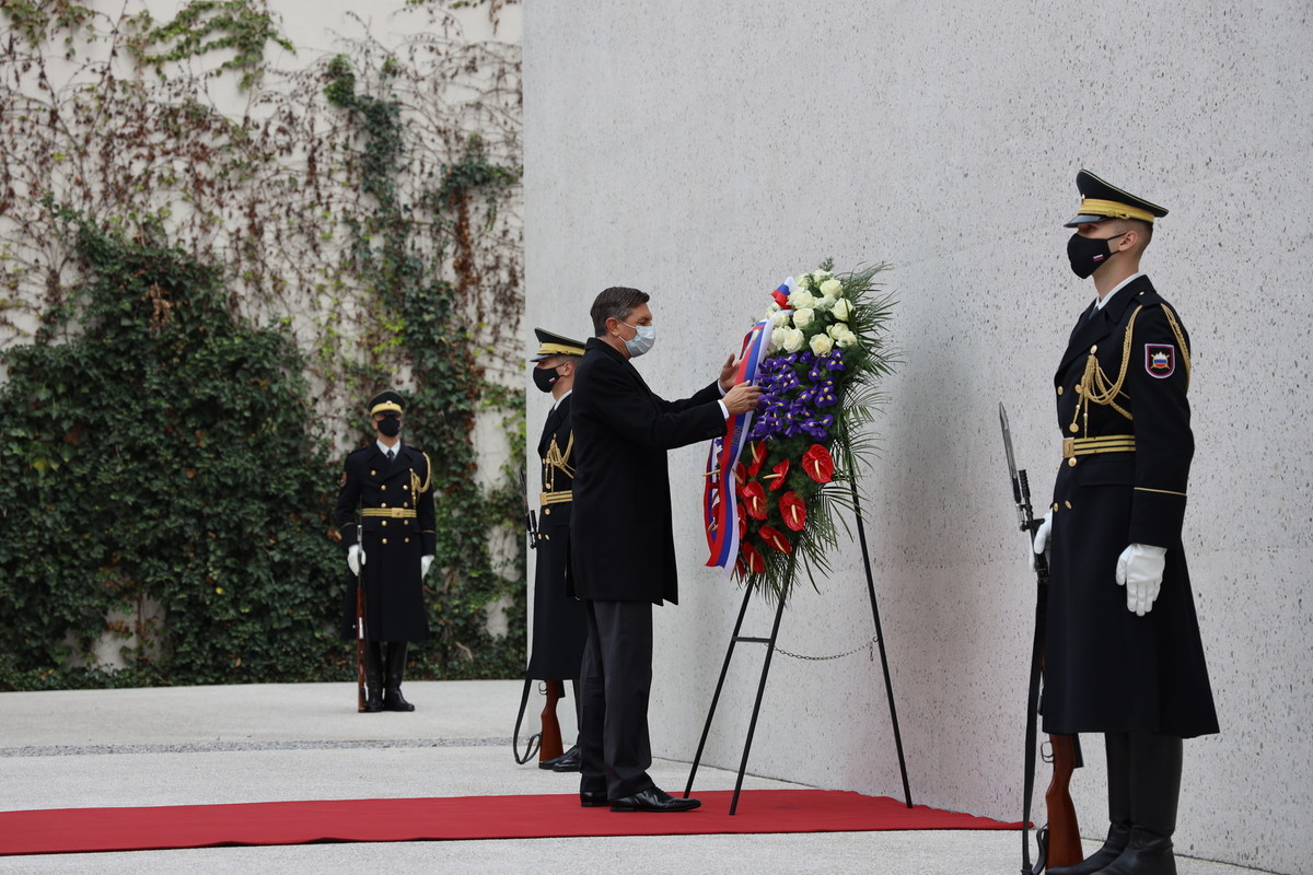 Borut Pahor, predsednik Republike Slovenije na osrednji spominski slovesnosti ob dnevu spomina na mrtve<br>(Avtor: Milan Skledar)