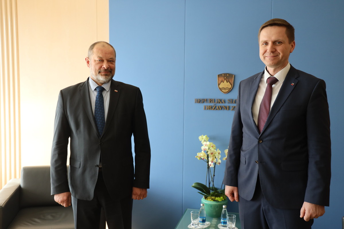 Predsednik Državnega sveta RS Alojz Kovšca in predsednik Državnega zbora RS Igor Zorčič<br>(Avtor: Milan Skledar)