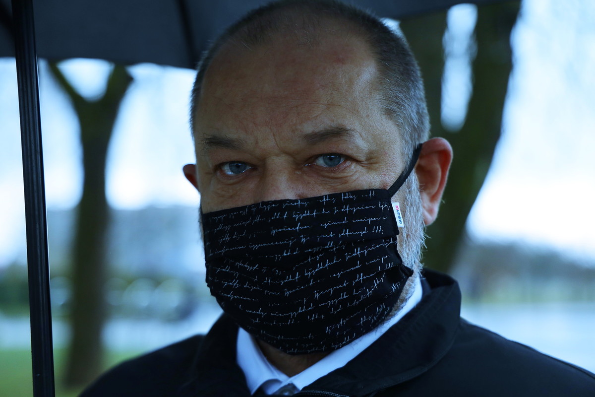 Alojz Kovšca, predsednik Državnega sveta RS na žalni slovesnosti v spomin preminulim v času epidemije Covid-19 na ljubljanskih Žalah<br>(Avtor: Milan Skledar)