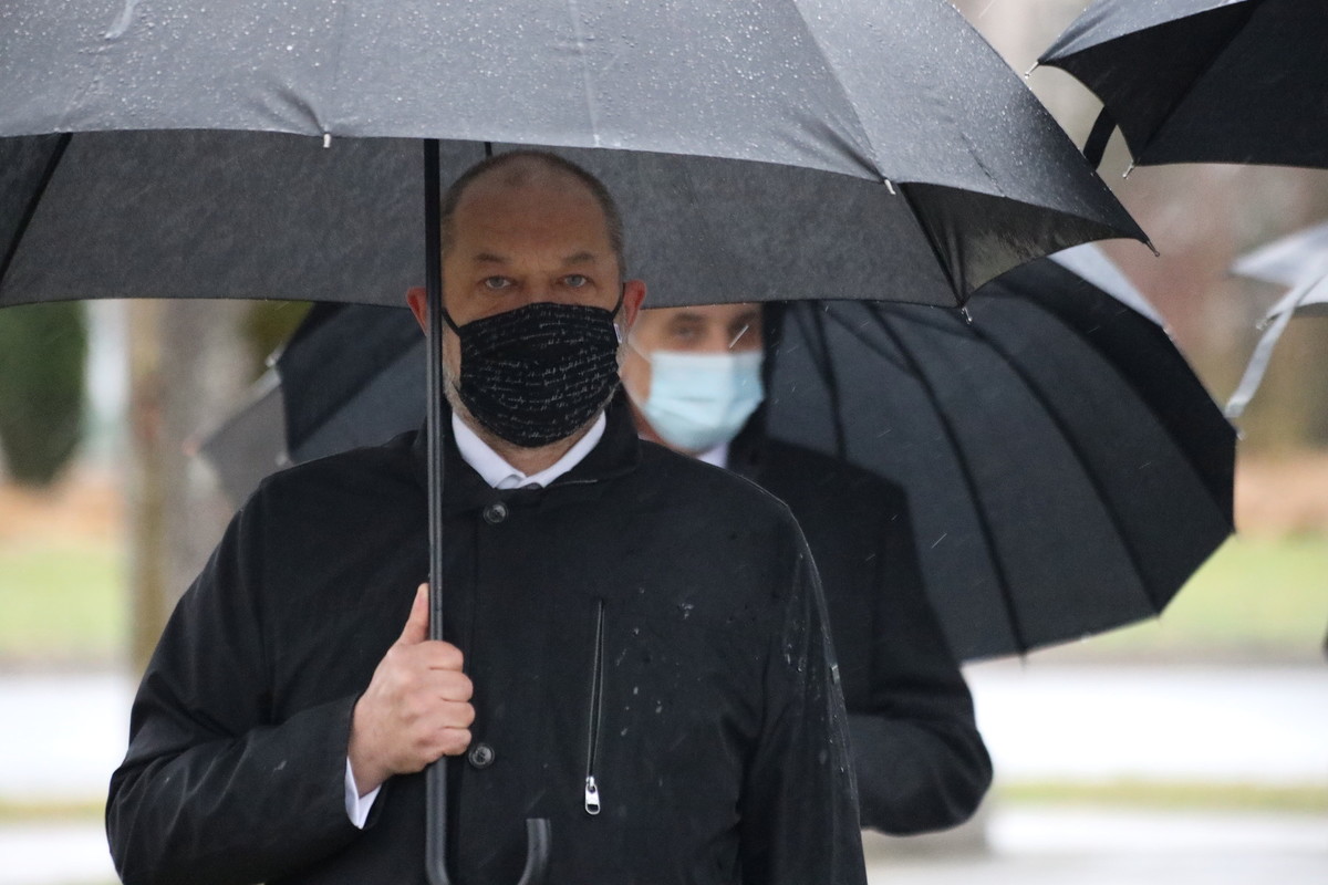 Alojz Kovšca, predsednik Državnega sveta RS na žalni slovesnosti v spomin preminulim v času epidemije Covid-19 na ljubljanskih Žalah<br>(Avtor: Milan Skledar)