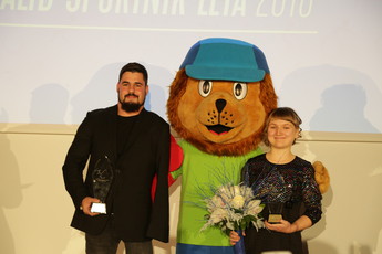 Nagrajenca Invalid športnik leta 2018, plavalec Darko Đurić in plezalka, Tanja Glušič<br>(Avtor: Milan Skledar)