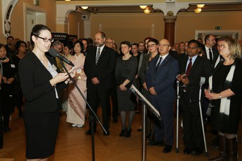 Sprejem v počastitev rojstnega dne kralja Japonske v hotelu Union<br>(Avtor: Milan Skledar)