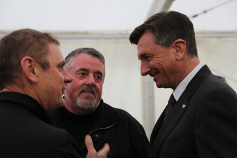 Peter Vrisk, predsednik Zadružne zveze Slovenije,Borut Pahor, predsednik Republike Slovenije,  Ciril Smrkolj, nekdanji kmetijski minister<br>(Avtor: Milan Skledar)