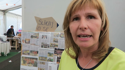 Marija Grilc, Aktiv kmečkih žena Kranj, odbor Cerklje o sejmu Komenda 2017<br>(Avtor: Milan Skledar)