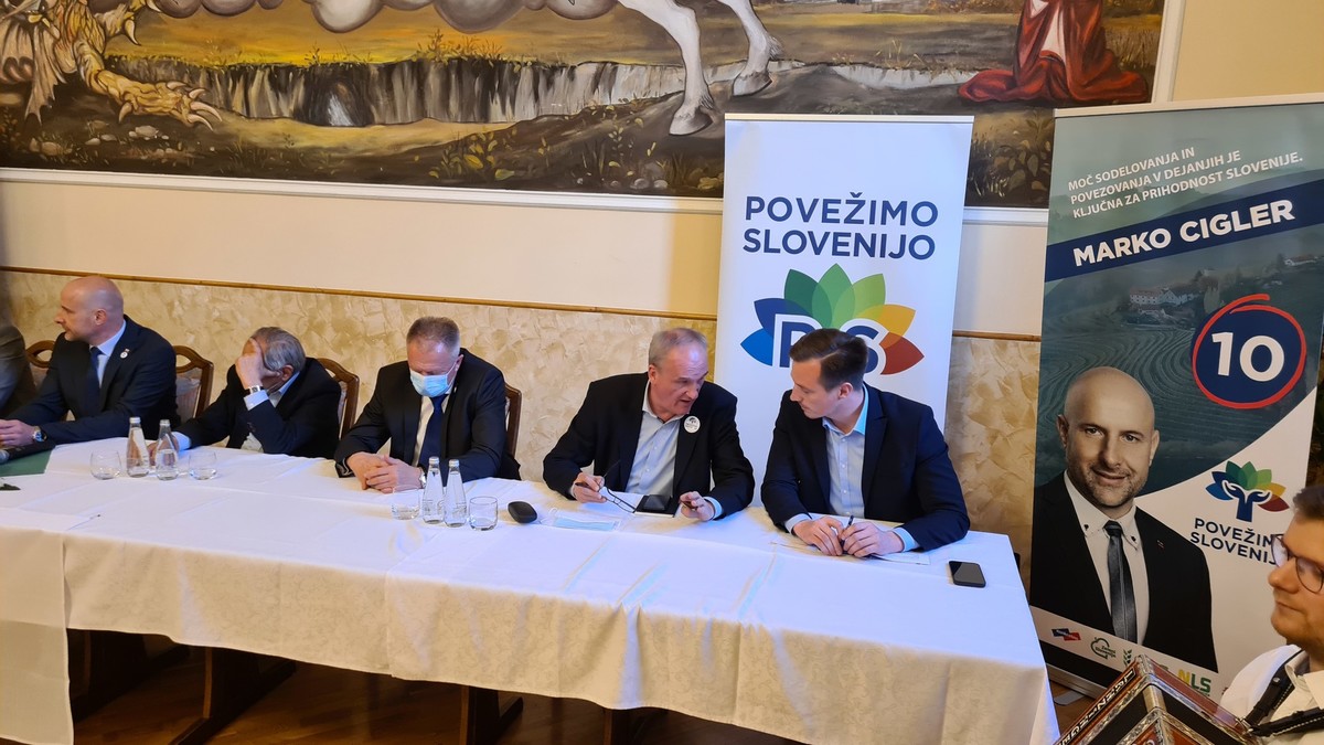 Marko Cigler, kandidat Gibanja Povežimo Slovenijo na predstavitvi v Slovenskih Konjicah, 2022<br>(Avtor: Milan Skledar)