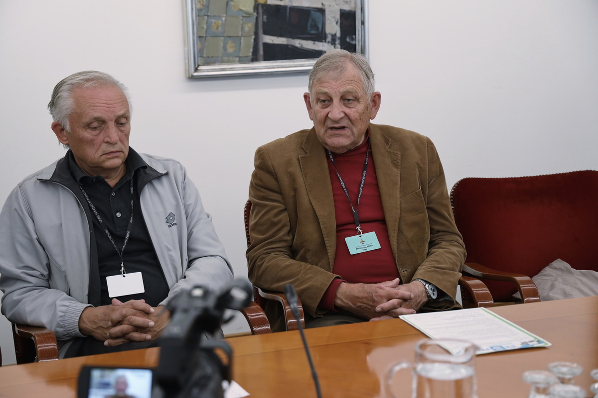 Z leve proti desni: Andrej Maganja, Nacionalni socialdemokrati in Dr. Adrej Umek, Zbor za Republiko<br>(Avtor: Milan Skledar)