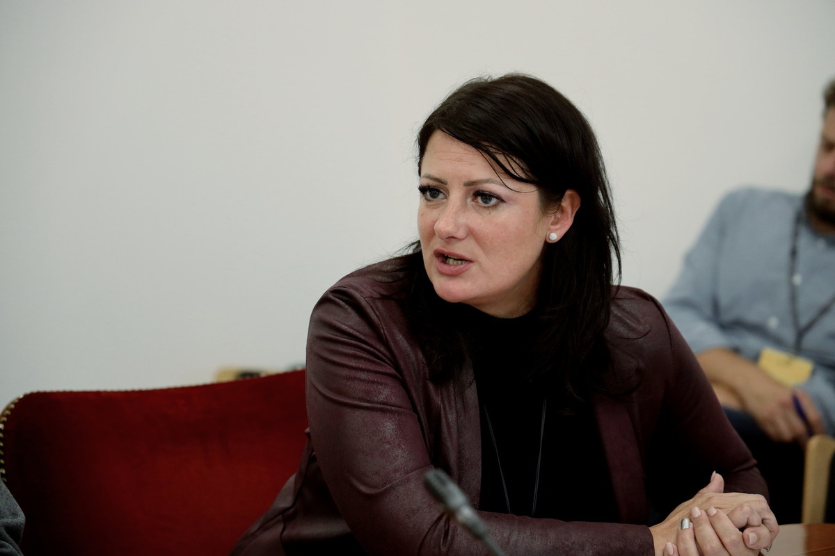 Maja Kutnar, vodja Iniciative proti gradnji migrantskega centra<br>(Avtor: Milan Skledar)