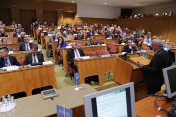 Marjan Sušelj, generalni direktor Zavoda za zdravstveno zavarovanje Slovenije na 7. strateški konferenci Vrednost inovacij<br>(Avtor: Milan Skledar)