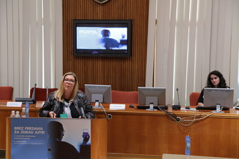 Kristina Modic, izvršna direktorica Slovenskega združenja bolnikov z limfomom in levkemijo na 7. strateški konferenci Vrednost inovacij<br>(Avtor: Milan Skledar)