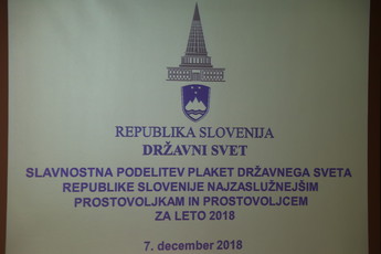 Slavnostna podelitev plaket Državnega sveta prostovoljcem 2018
