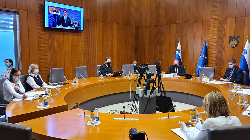 Alojz Kovšca, predsednik Državnega sveta RS na virtualni 3SI prlamentarnem forumu: Tri morja<br>(Avtor: Milan Skledar)