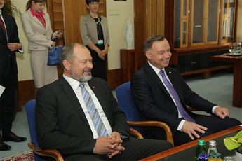 Alojz Kovšca, predsednik Državnega sveta, Andrzej Duda, predsednik Republike Poljske<br>(Avtor: Milan Skledar)