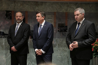 Alojz Kovšca, predsednik Državnega sveta, Borut Pahor, predsednik Republike Slovenije in mag. Dejan Židan, predsednik Držanega zbora  <br>(Avtor: Milan Skledar)