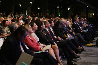 Navzoči na otvoritvi 31. mednarodnega festivala Imago Sloveniae in Poletja v stari Ljubljani<br>(Avtor: Milan Skledar)