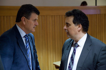 Mag. Blaž Kavčič in Mitja Bervar (nekdanji in sedanji predsednik DS)<br>(Avtor: Milan Skledar)