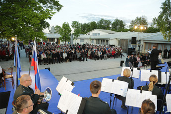 Slavnostni govor Alojza Kovšce na proslavi 150-letnici Vižmarskega Tabora, 2019<br>(Avtor: Milan Skledar)