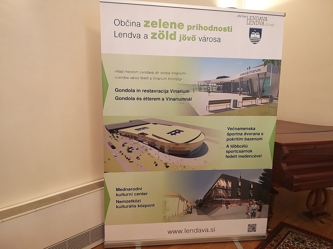 Občina zelene prihodnosti Lendava se bo v prihodnje ponašala z mednarodnim kulturnim centrom in večnamensko športno dvorano s pokritim bazenom ter gondolo in restavracijo Vinarium<br>(Avtor: Zofija Hafner)