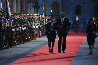 Alojz Kovšca, predsednik Državnega sveta in soproga Stanka Kajfež Kovšca<br>(Avtor: Milan Skledar)