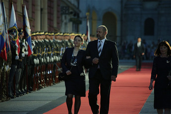 Alojz Kovšca, predsednik Državnega sveta in soproga Stanka Kajfež Kovšca<br>(Avtor: Milan Skledar)