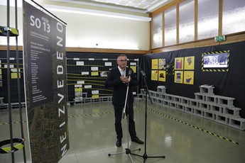 Izr. prof. Miha Dešman, Fakulteta za arhitekturo na odprtju razstave Vizije SO 13, 2018<br>(Avtor: Milan Skledar / S-tv)