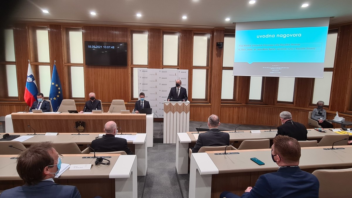 Alojz Kovšca, predsednik Državnega sveta RS, 30 let uveljavljanja svobode veroizpovedi v Republiki Sloveniji<br>(Avtor: Milan Skledar)