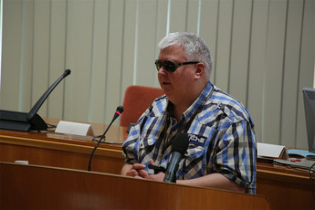 Matej Žnuderl, predsednik Zveze društev slepih in slabovidnih Slovenije<br>(Avtor: Milan Skledar)