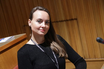Sanja Kranjc, moderatorka na 3. dnevu nacionalne varnosti: Slovenska vojska danes in v prihodnosti 2018<br>(Avtor: Milan Skledar / S-tv)