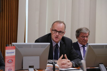 Mag. Uroš Krek, svetovalec predsednika RS za nacionalno varnost na 3. dnevu nacionalne varnosti: Slovenska vojska danes in v prihodnosti 2018<br>(Avtor: Milan Skledar / S-tv)