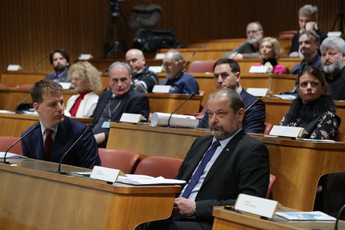 Alojz Kovšca, predsednik DS RS in dr. Miro Cerar, zunanji minister RS na posvetu: Gospodarska diplomacija, primer Slovenije in Nizozemske, 2019<br>(Avtor: Milan Skledar)