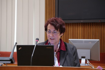 Dr. Darja Piciga, Ministrstvo za okolje in prostor na mednarodnem posvetu: Povezani v izobraževanju za naravovarstvo<br>(Avtor: Milan Skledar)
