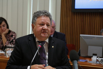 Štefan David, šolski center Novo mesto na posvetu: Prihodnost poklicnega izobraževanja<br>(Avtor: Milan Skledar)