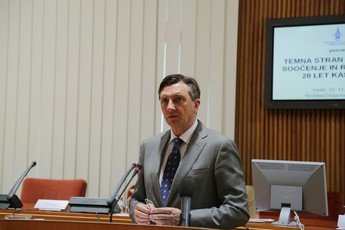 Borut Pahor, predsednik RS na mednarodni konferenci, Temna stran meseca II, soočenje in refleksija, 20 let kasneje<br>(Avtor: Milan Skledar)