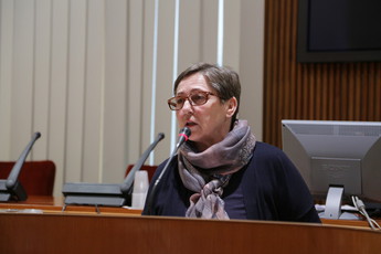 Marija Marinček na posvetu Ekološko kmetovanje za bolj zdravo življenje, 2018