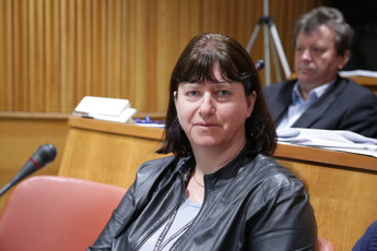 Mag. Olga Oblak na posvetu Ekološko kmetovanje za bolj zdravo življene<br>(Avtor: Milan Skledar)