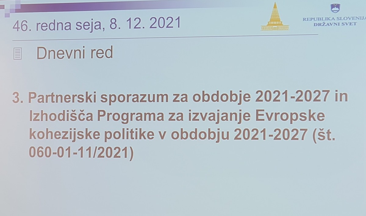 46. redna seja DS RS, Partnerski sporazum za obdobje 2021 - 2027<br>(Avtor: Milan Skledar)