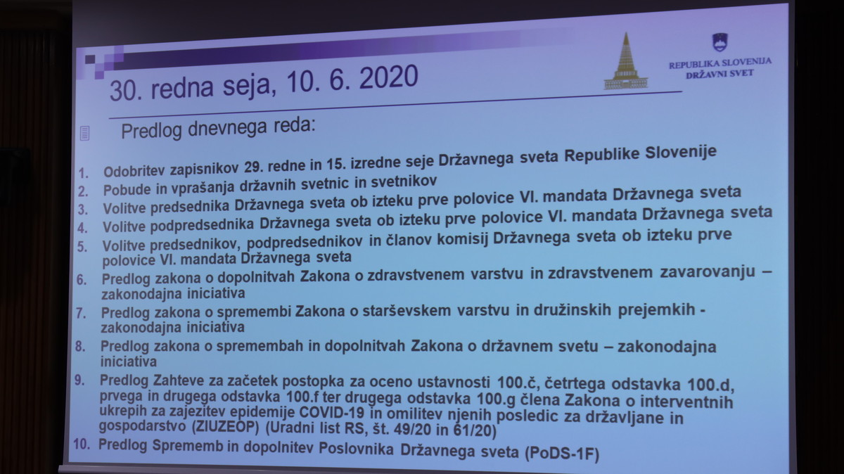 DRŽAVNI SVET 30. redna (volilna) seja, 2020